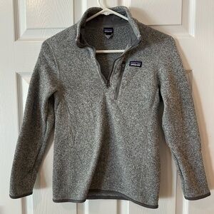 Patagonia Gray Kids Unisex Better Sweater Quarter Zip Boys Girls Size L (12)